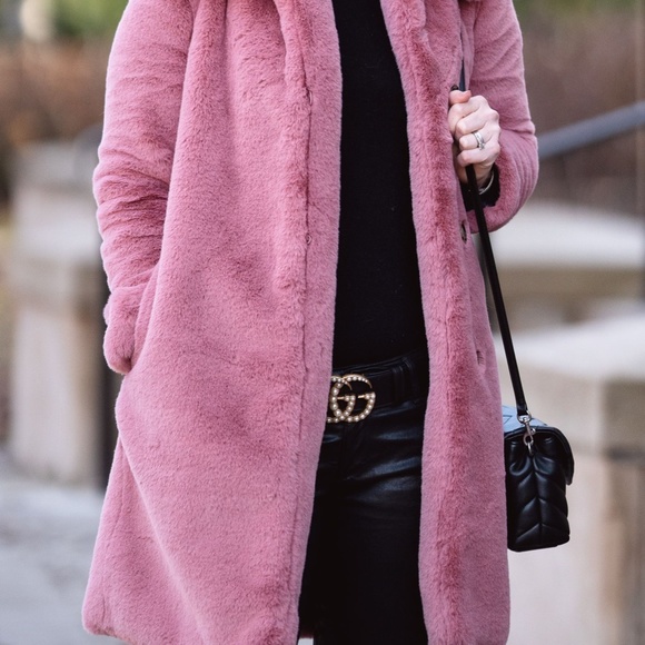 J. Crew faux fur teddy pink coat jacket size L - Picture 2 of 8
